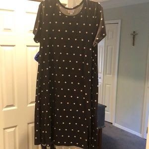 NWOT lularoe jesse size L. Black and white polka dot dress.
